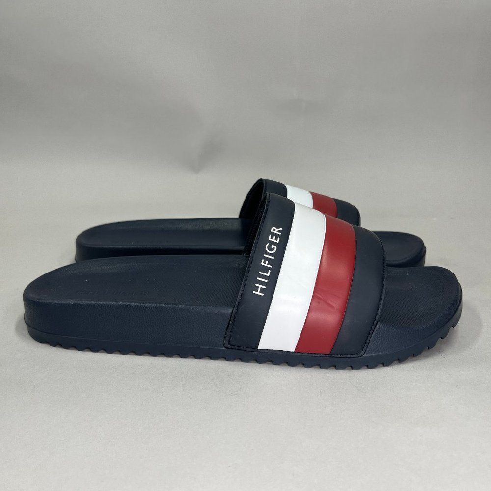 Tommy Hilfiger Rozi Sandals Men's 9 Blue‎ Red White Beach Pool Slide Flip Flops
